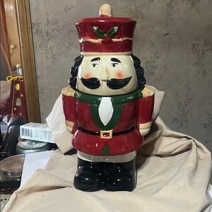 Holiday Nutcracker Cookie Jar - Red